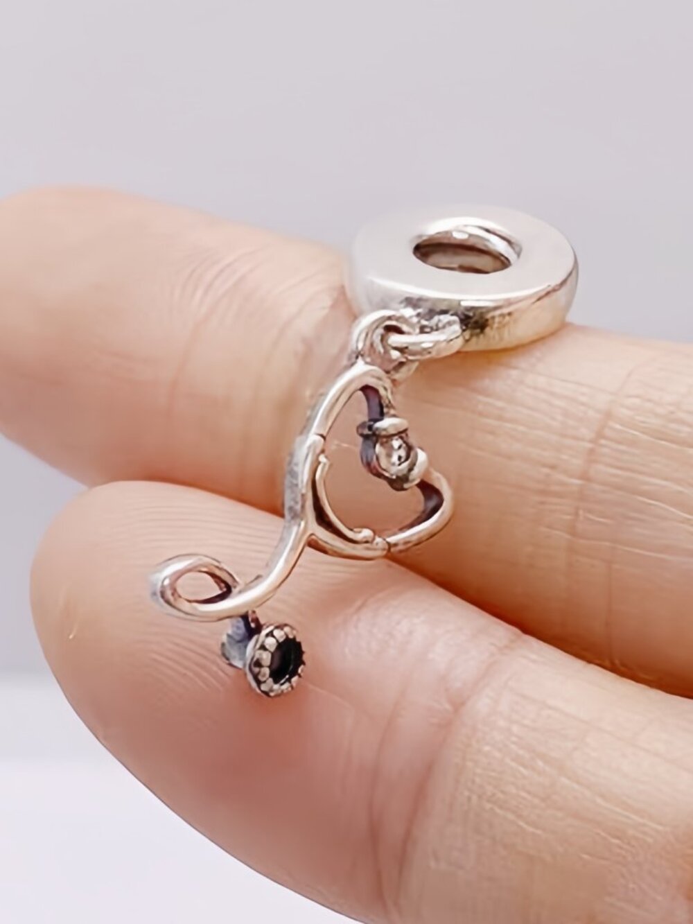 Pandora Stethoscope Heart Dangle Charm